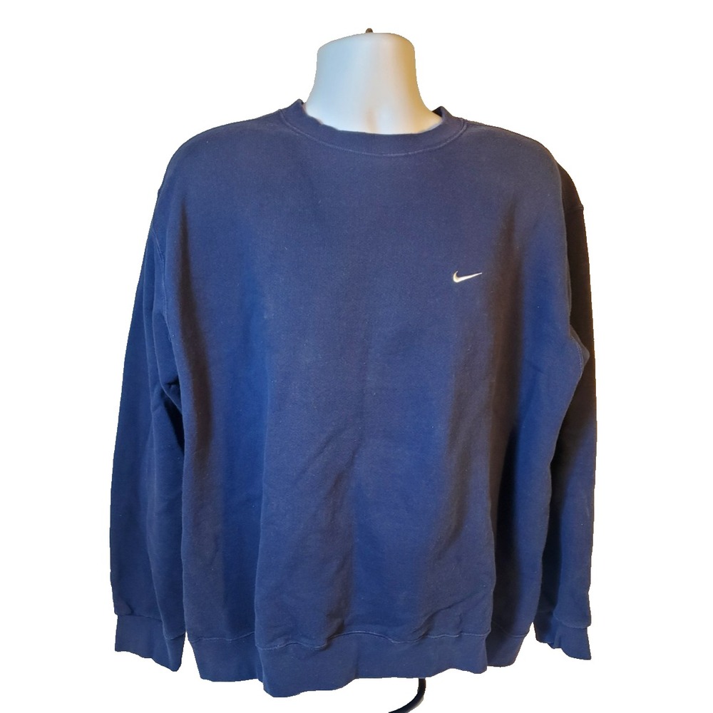 Nike Mens Swoosh Crewneck Blue Sweatshirt Size XL
